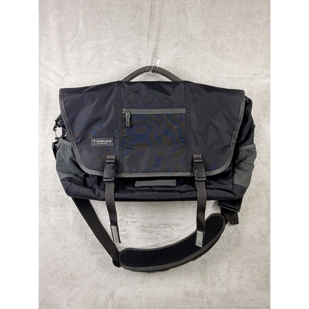 Timbuk2 Classic Messenger Bag Black Laptop Shoulder Strap Buckles - medium